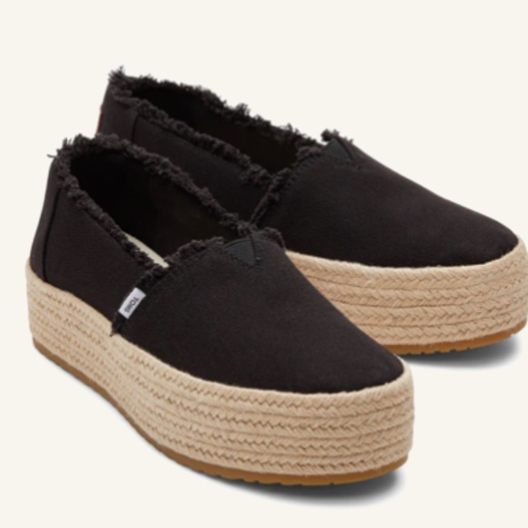 TOMS Shoes - Women's TOMS Valencia Platform Espadrille - Black - 6